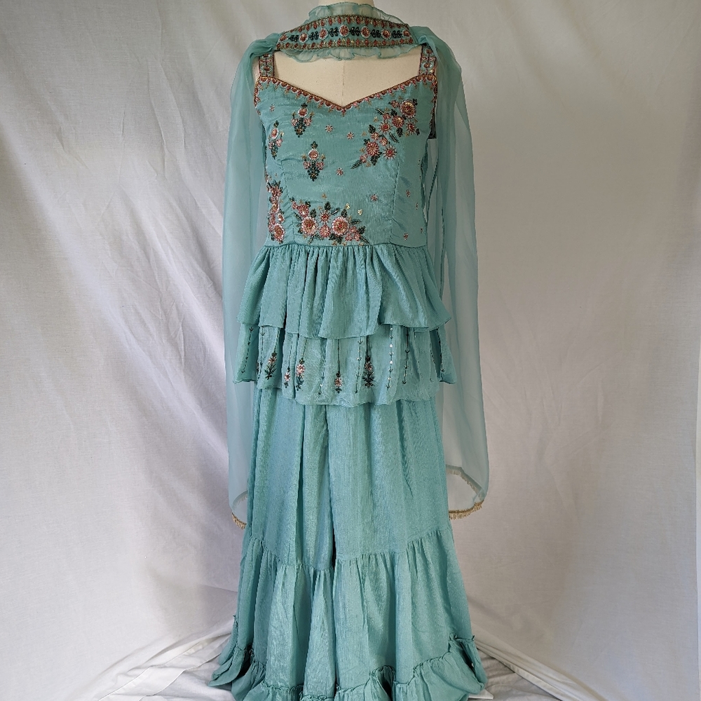 Peplum Sharara set with Dupatta